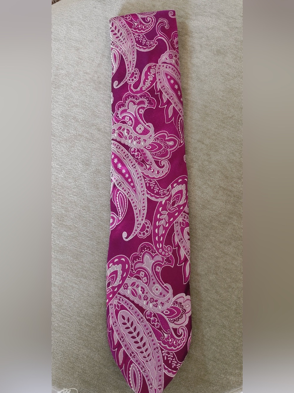 Magenta Paisley 100% Silk Tie